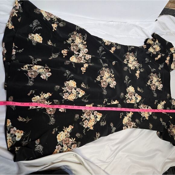 VINTAGE 90s dark floral cottagecore corset‎ back fit and flare grunge dress M - Picture 10 of 10